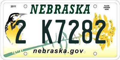 NE license plate 2K7282