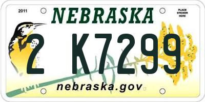NE license plate 2K7299