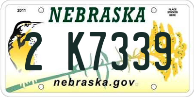 NE license plate 2K7339