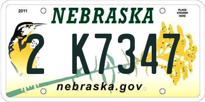 NE license plate 2K7347