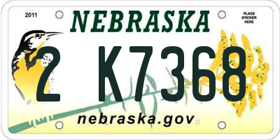 NE license plate 2K7368
