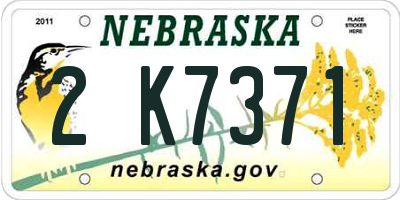 NE license plate 2K7371