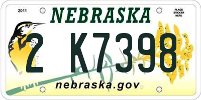 NE license plate 2K7398