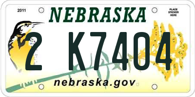 NE license plate 2K7404