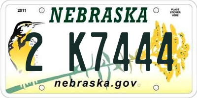 NE license plate 2K7444