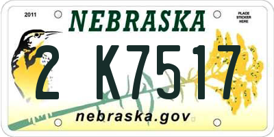 NE license plate 2K7517