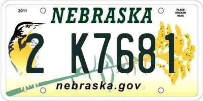 NE license plate 2K7681