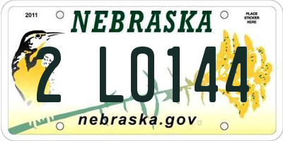 NE license plate 2L0144
