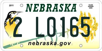 NE license plate 2L0165