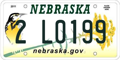 NE license plate 2L0199