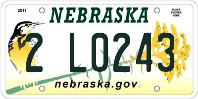 NE license plate 2L0243