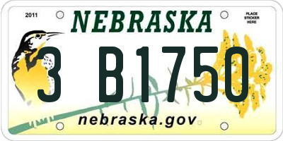 NE license plate 3B1750