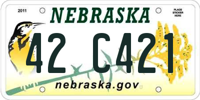 NE license plate 42C421