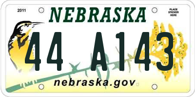 NE license plate 44A143