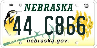 NE license plate 44C866