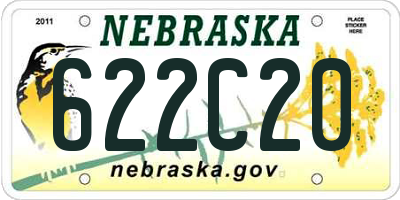 NE license plate 622C20