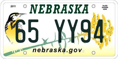 NE license plate 65YY94