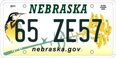 NE license plate 65ZE57
