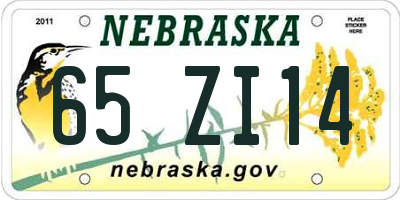NE license plate 65ZI14