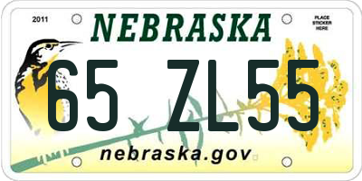 NE license plate 65ZL55