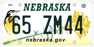 NE license plate 65ZM44