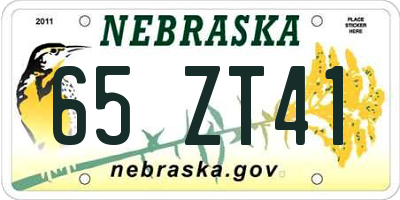 NE license plate 65ZT41