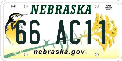 NE license plate 66AC11