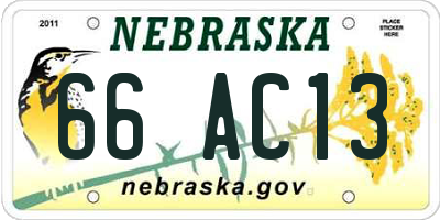NE license plate 66AC13