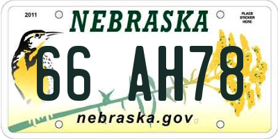 NE license plate 66AH78