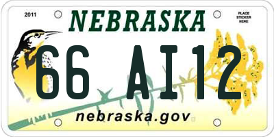 NE license plate 66AI12