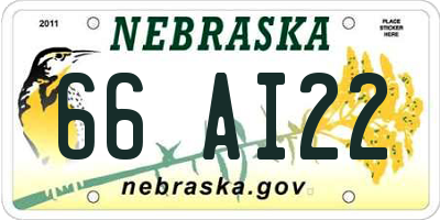 NE license plate 66AI22