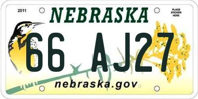 NE license plate 66AJ27