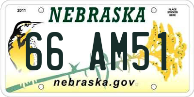 NE license plate 66AM51