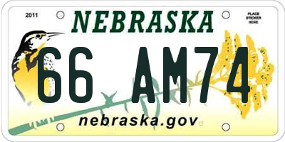 NE license plate 66AM74