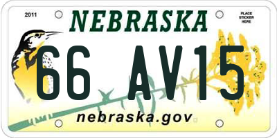 NE license plate 66AV15