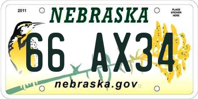 NE license plate 66AX34