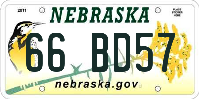 NE license plate 66BD57