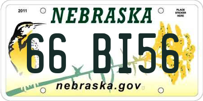 NE license plate 66BI56