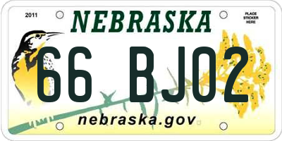 NE license plate 66BJ02