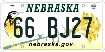 NE license plate 66BJ27
