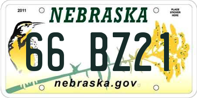 NE license plate 66BZ21