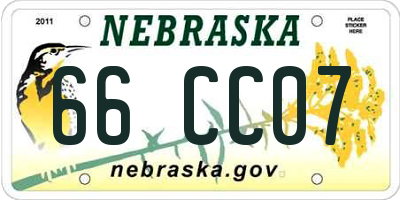 NE license plate 66CC07