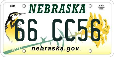 NE license plate 66CC56