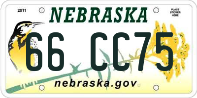 NE license plate 66CC75