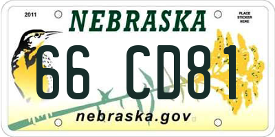 NE license plate 66CD81