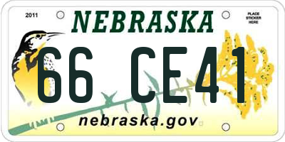NE license plate 66CE41