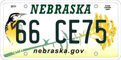 NE license plate 66CE75