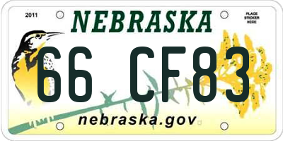 NE license plate 66CF83