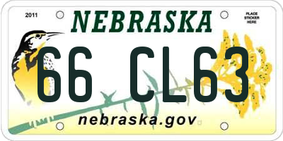 NE license plate 66CL63