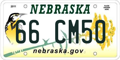 NE license plate 66CM50